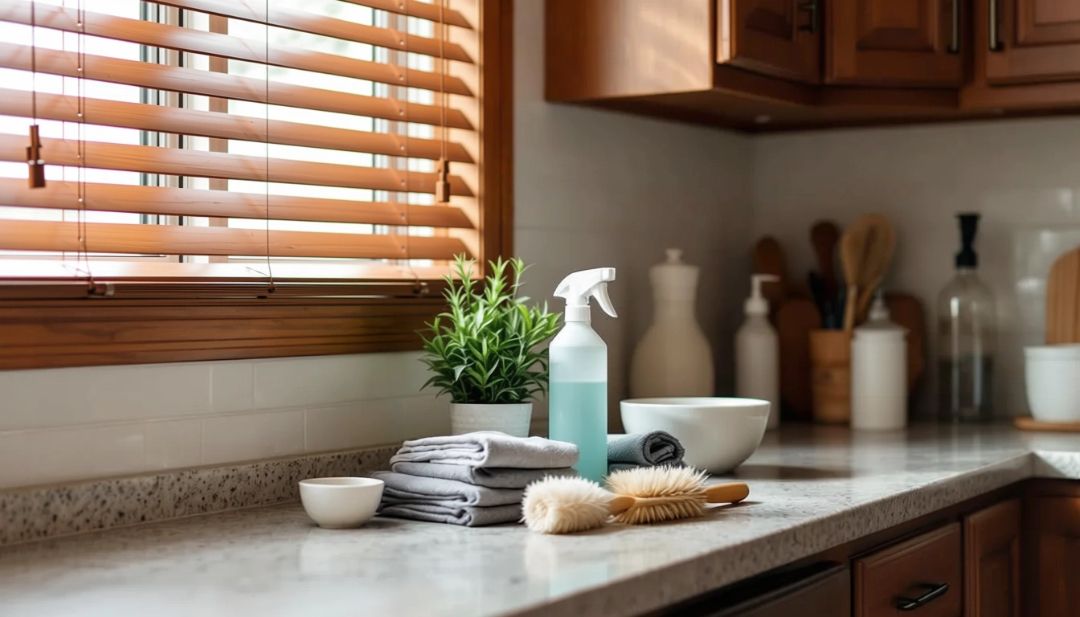 Cleaning Supplies at Home for cleaning window blinds