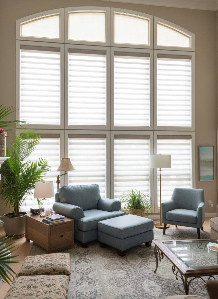 Custom-Fit Arched Roller Shades