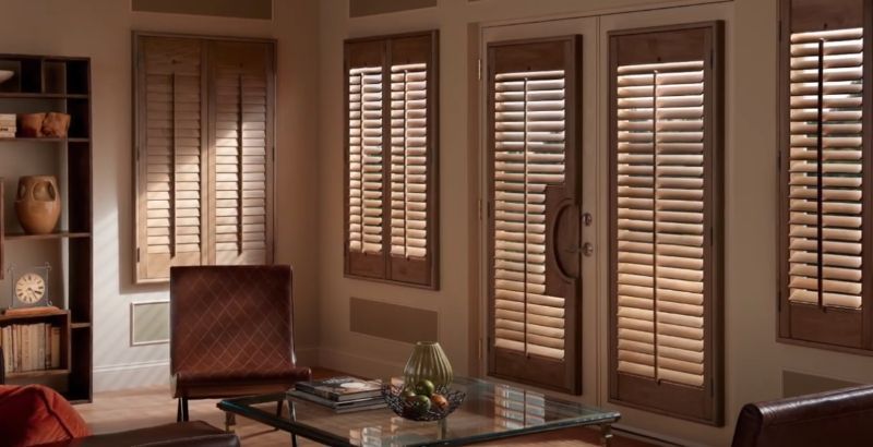 Privacy energy efficient wood shutters