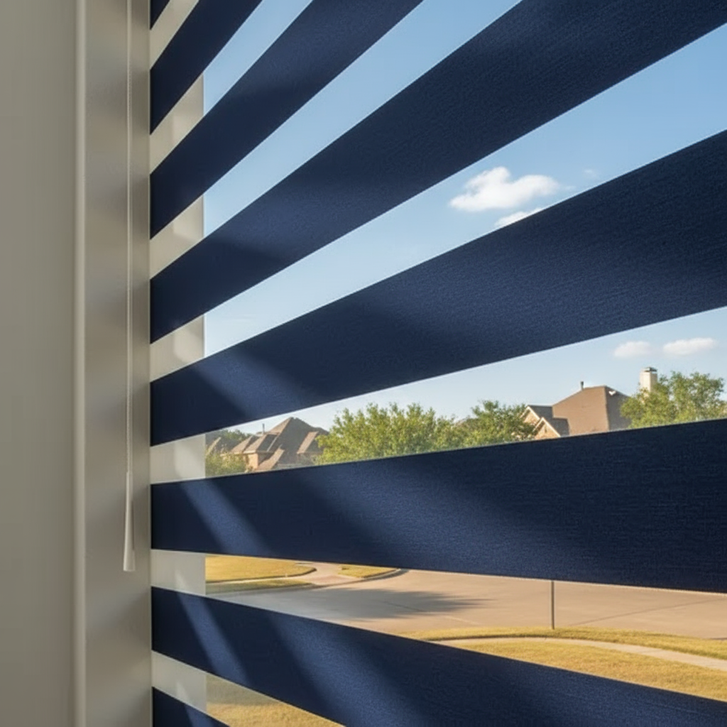 Examples of Zebra Blinds in Day vs. Night Settings