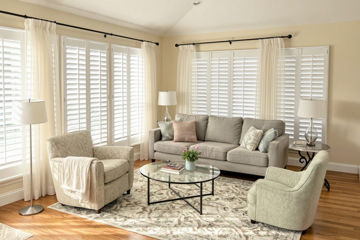 Layered Window Treatments for Space Illusion
