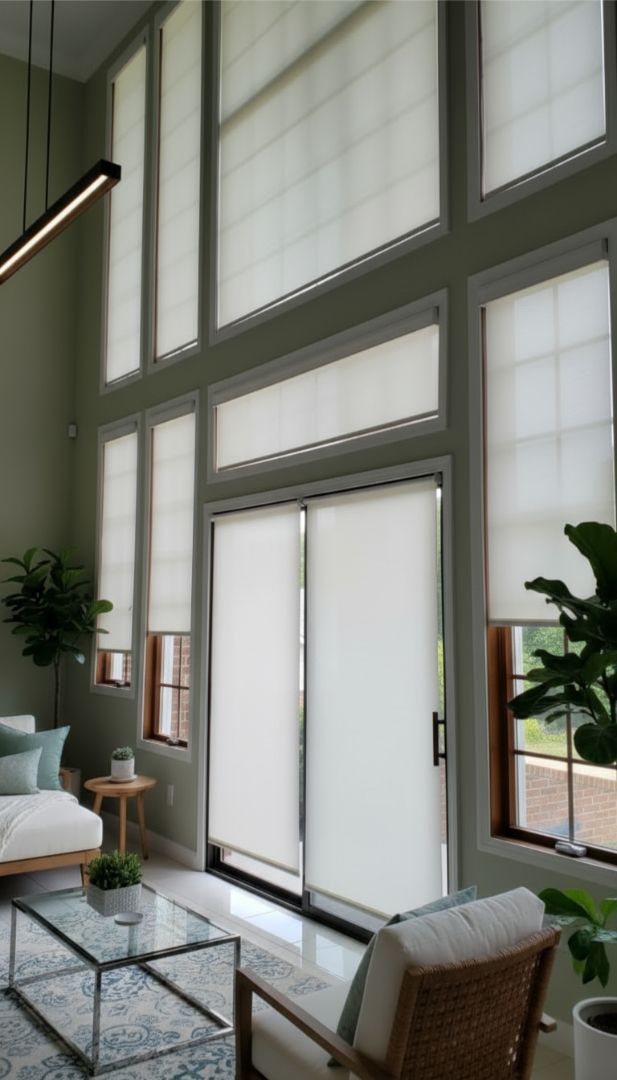 Stylish Blinds and Drapery Ideas for Large Glass Doors