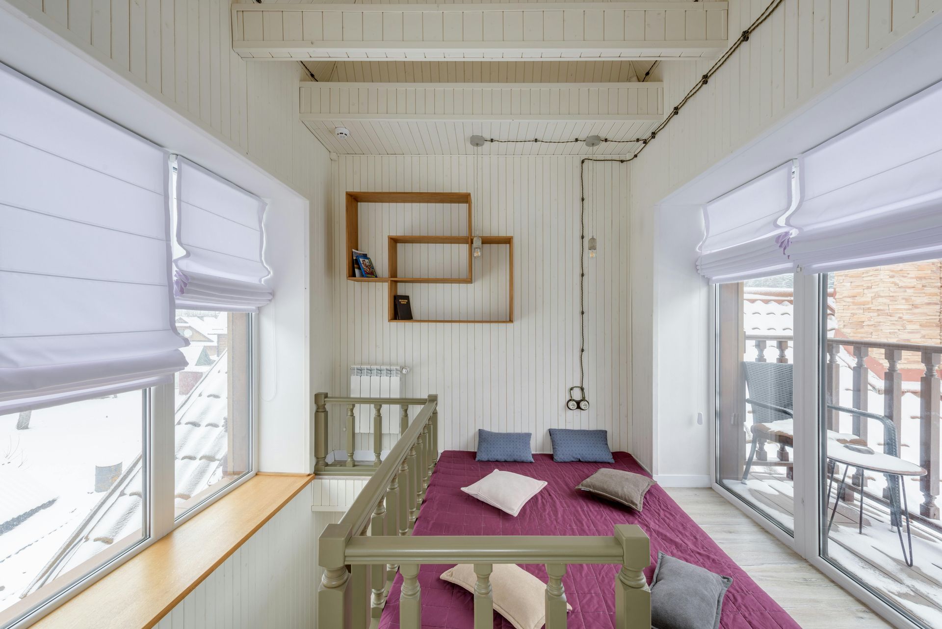 Roman Shades in an upstairs venue