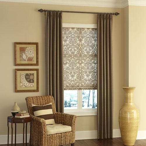 Roman Shades with Curtains
