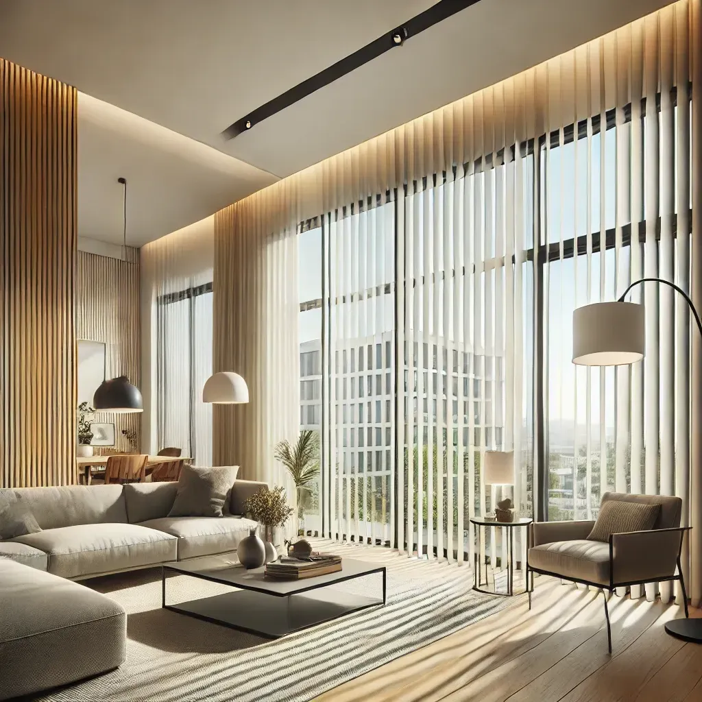 What makes vertical blinds a practical choice for large living room windows in 2025?