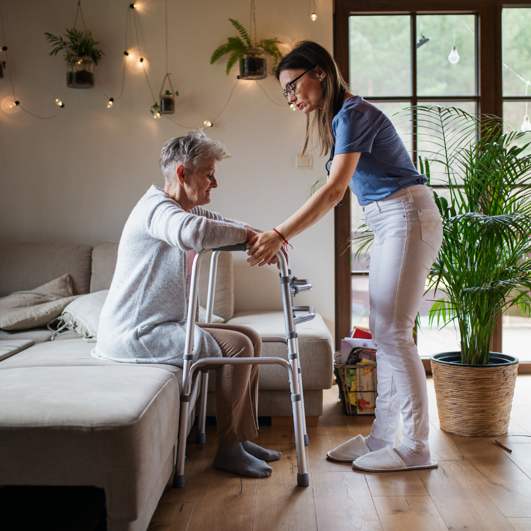 caregiver with her patient