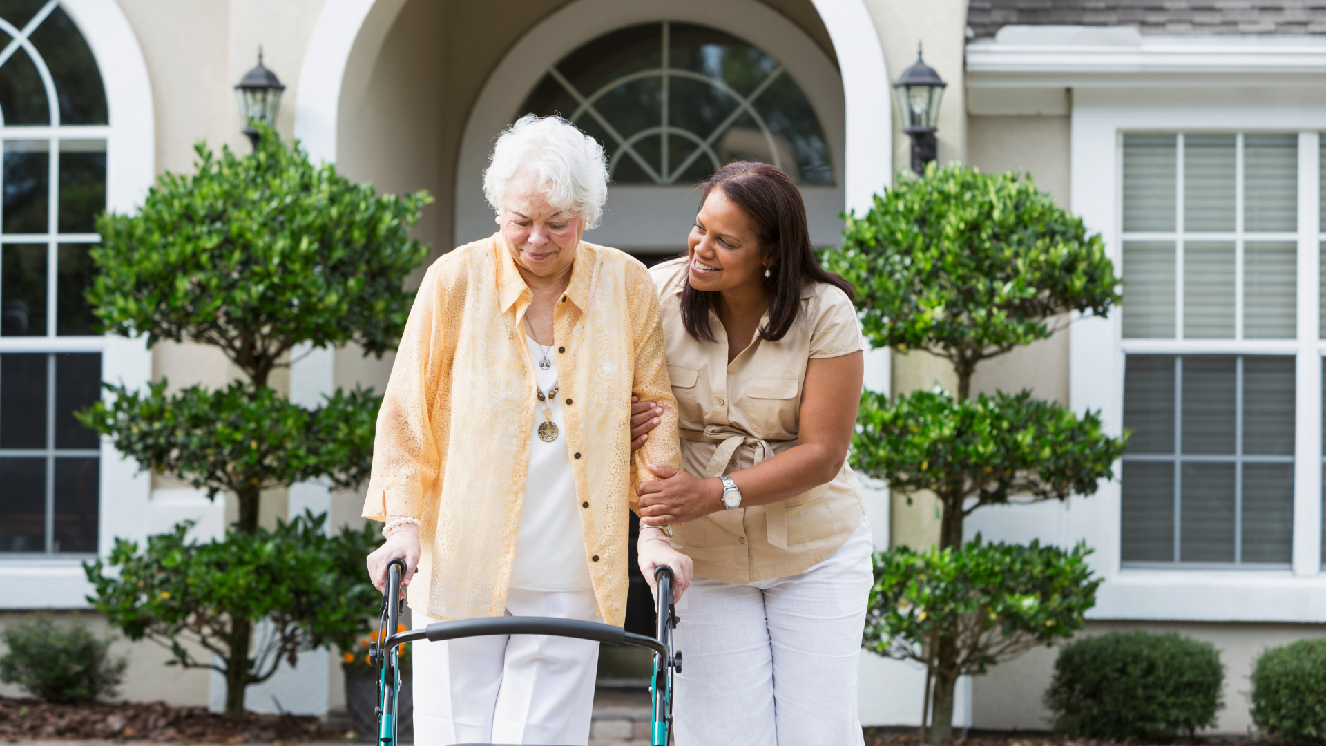 Senior woman with caregiver