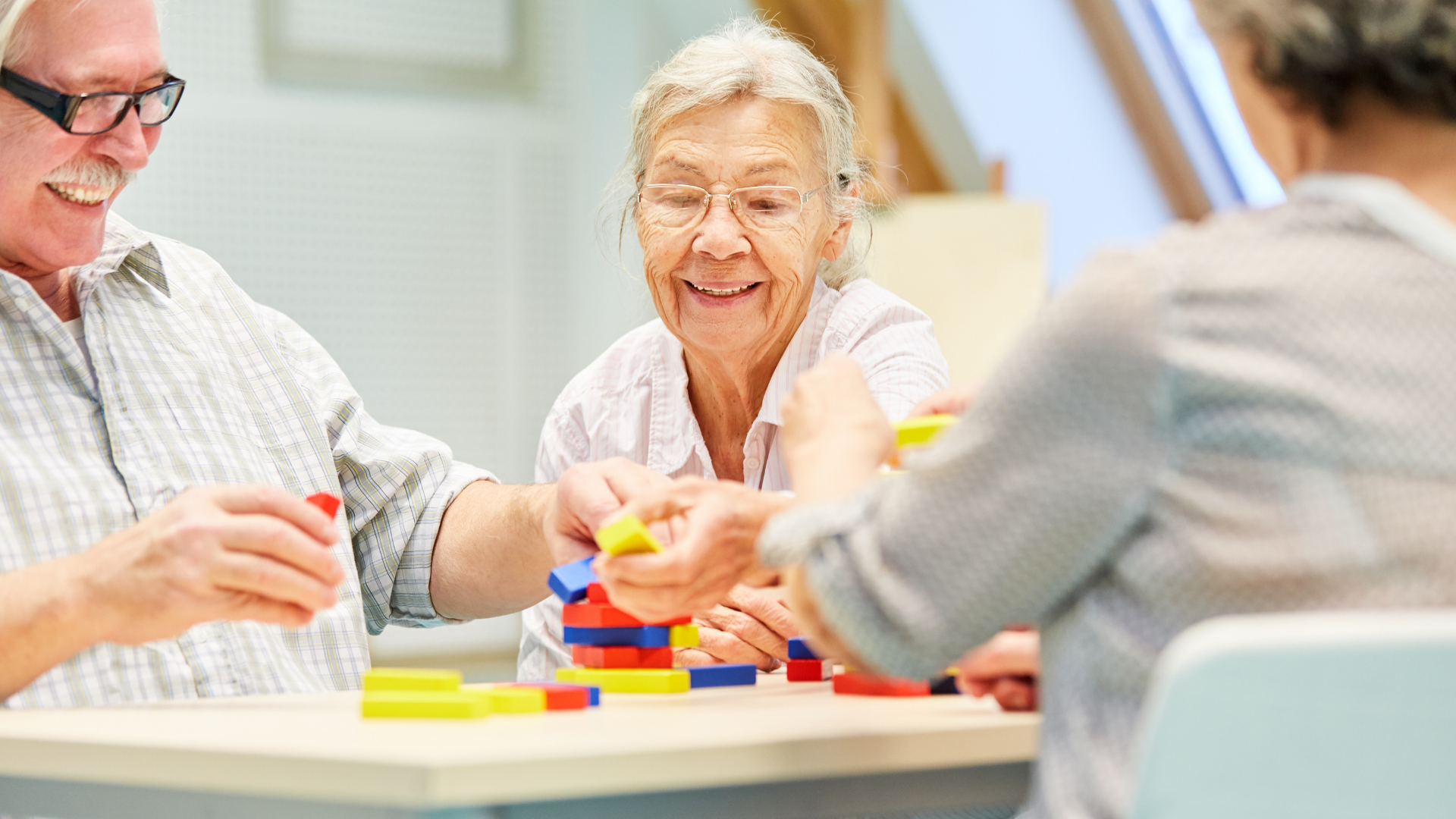 Group of Seniors with Dementia Is Having Fun