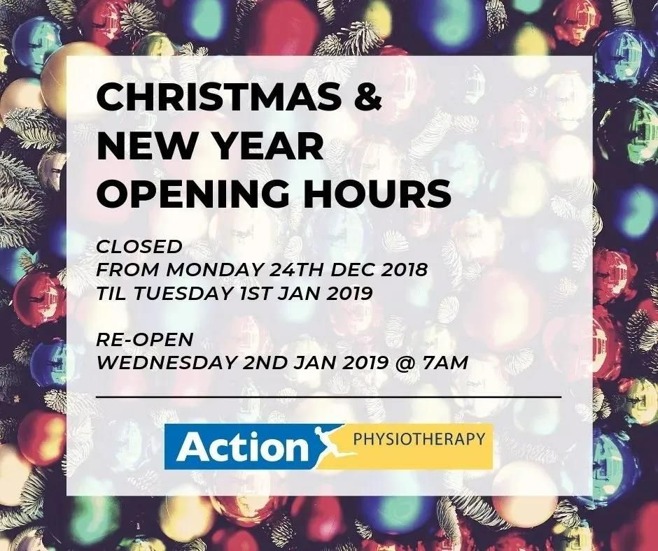 Action Physiotherapy Is Closed for Christmas and New Year Opening Hours — Action Physiotherapy in Cooks Hill, NSW