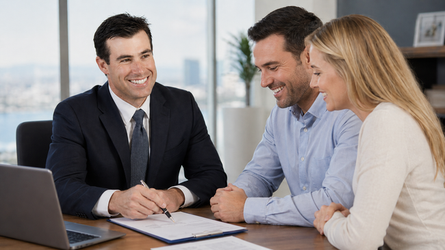 A group of fourteen professionals in business attire posed in a hallway with arches.