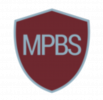 A red shield with the word mpbs on it.