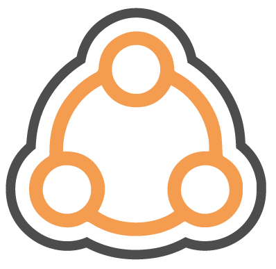 A triangle with three circles in it on a white background.