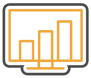A computer monitor with a graph on it.
