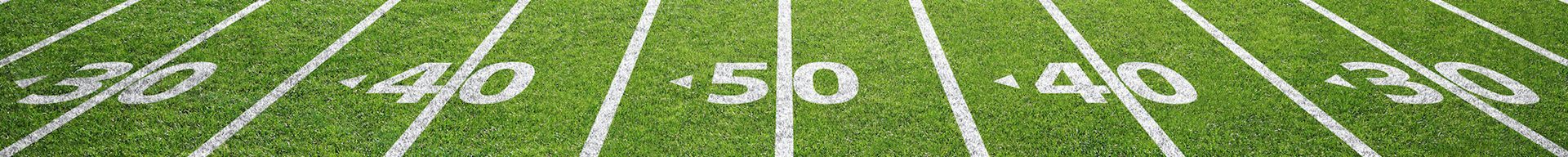 A football field with the numbers 30 and 40 on it