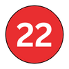 The number 22 is in a red circle on a white background.