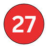 The number 27 is in a red circle on a white background.