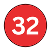 The number 32 is in a red circle on a white background.
