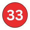 The number 33 is in a red circle on a white background.