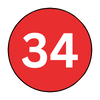 The number 34 is in a red circle on a white background.
