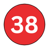The number 38 is in a red circle on a white background.