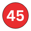 The number 45 is in a red circle on a white background.