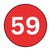 The number 59 is in a red circle on a white background.