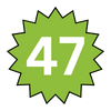 A green star with the number 47 on it.