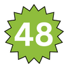 A green star with the number 48 on it.