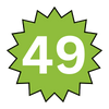 A green star with the number 49 on it.