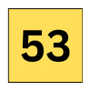 A yellow square with the number 53 on it.