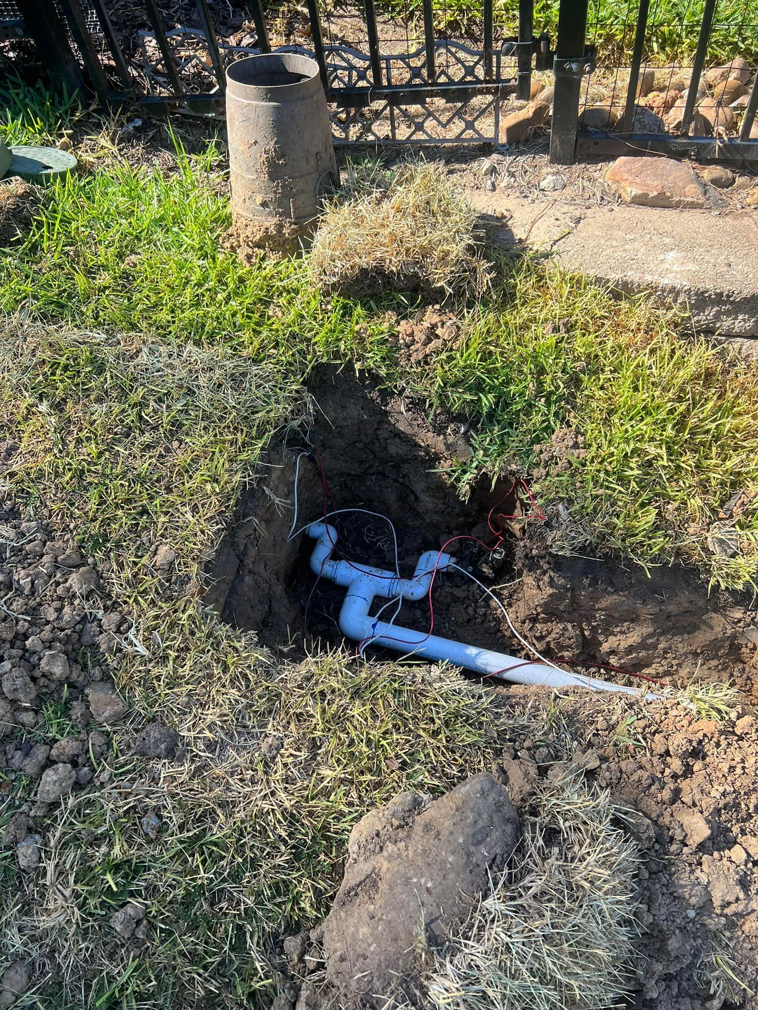 A snake is crawling out of a hole in the ground.