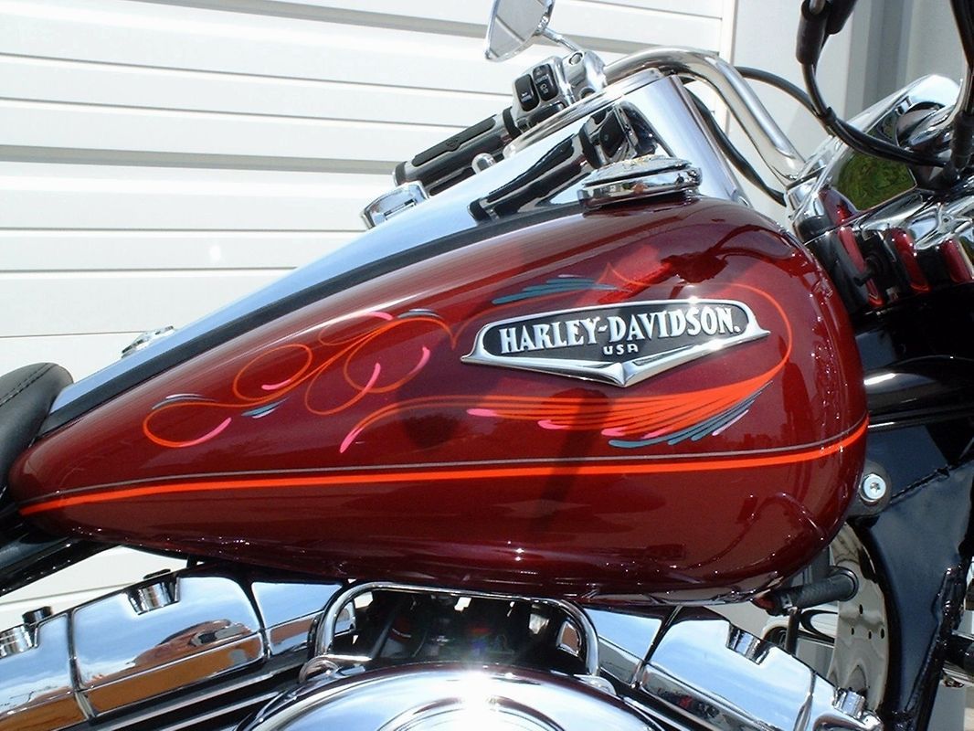 Red Harley Davidson Fuel Tank Design — Springfield, MO — Stripes and Stuff Graphics