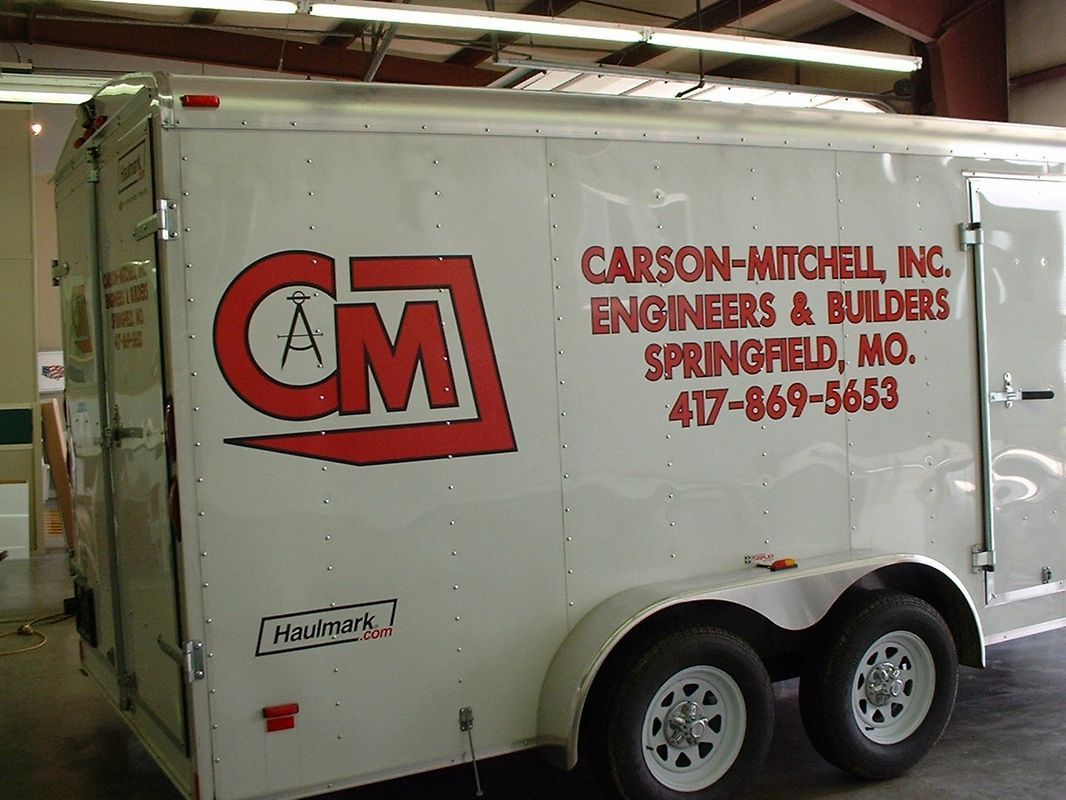 White Carson Mitchell Truck — Springfield, MO — Stripes and Stuff Graphics