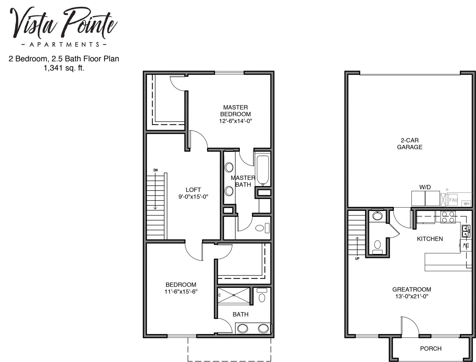 2 Bedroom, 2.5 Bathroom Townhome