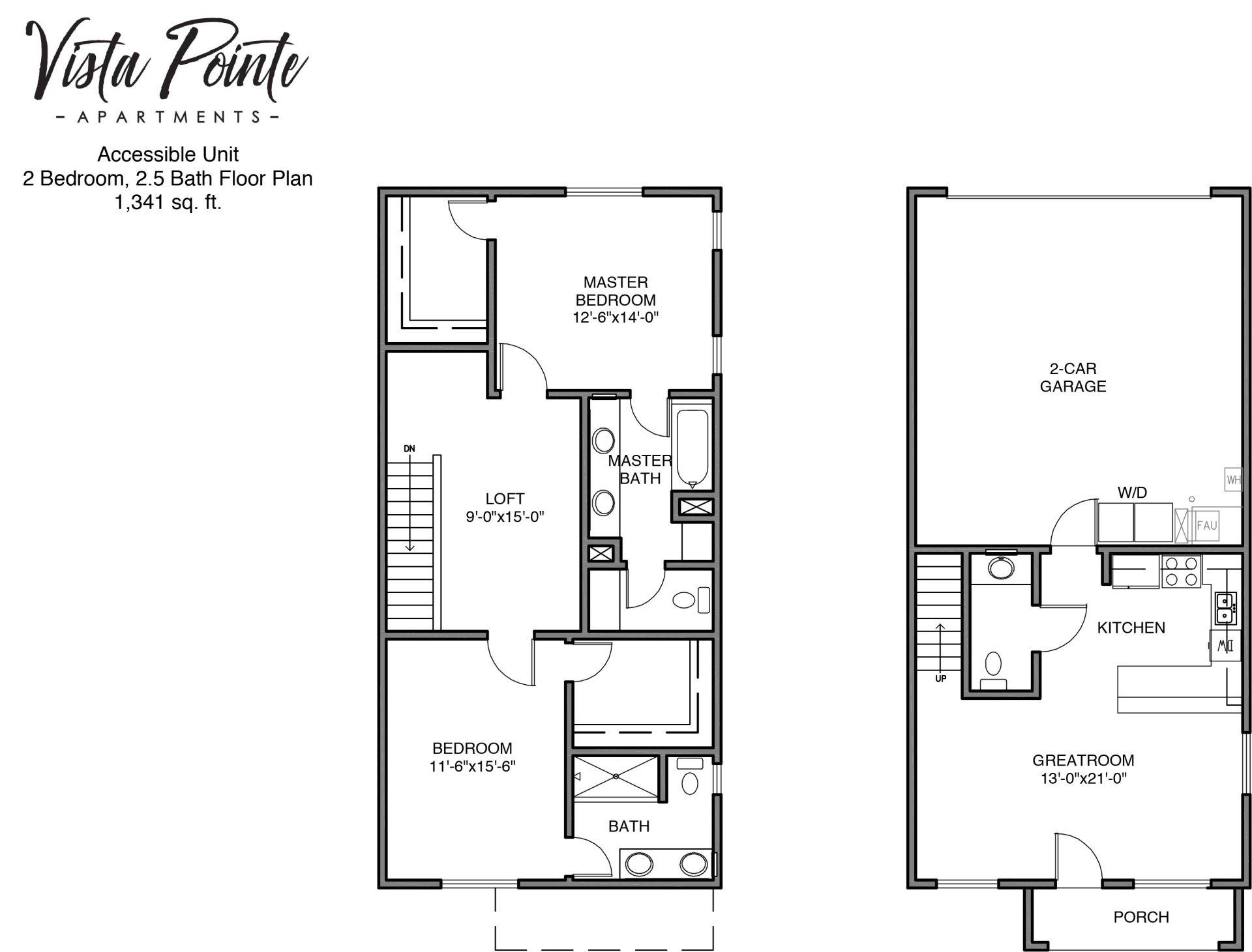 ADA 2 Bedroom, 2.5 . Bathroom