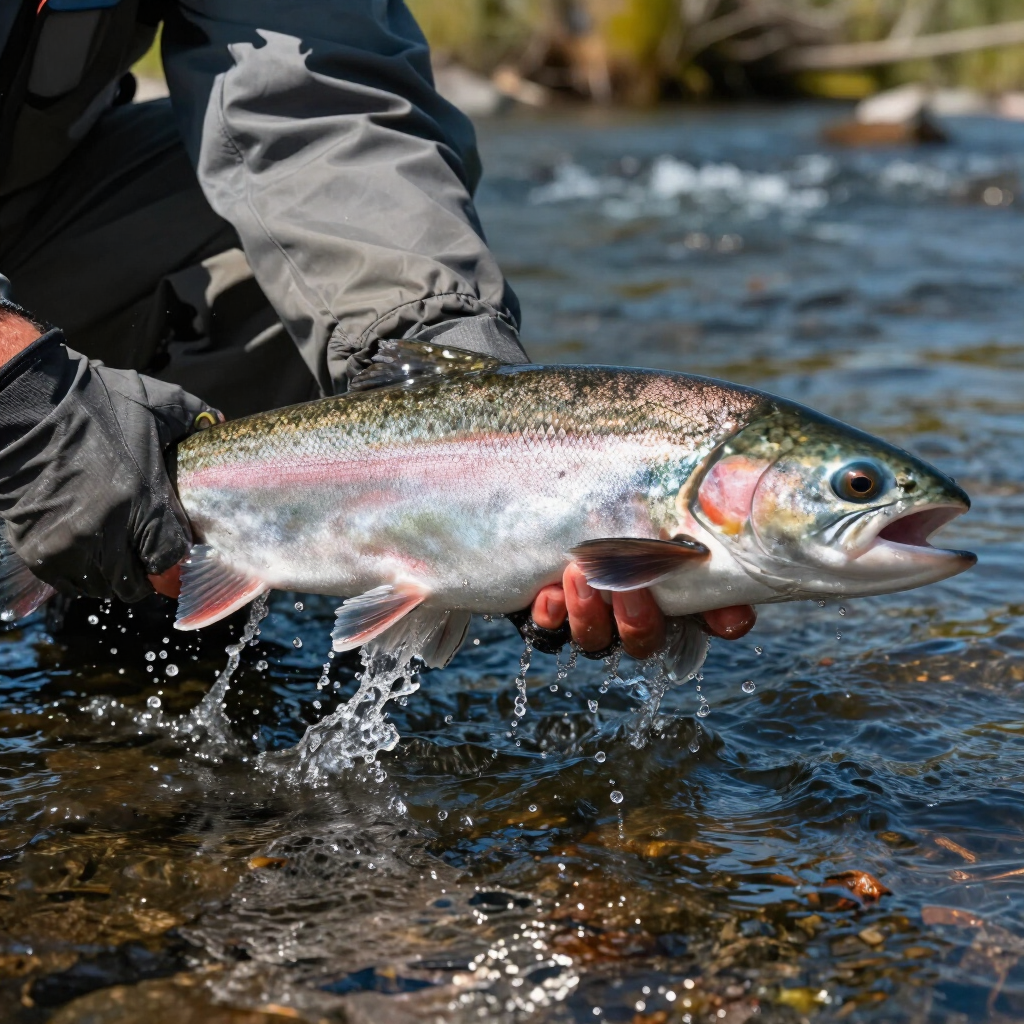 Steelhead fish close up