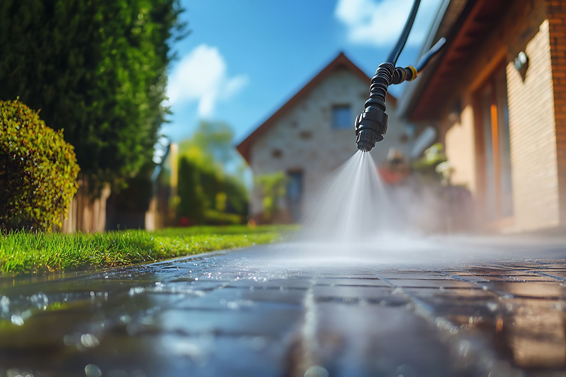 Powerwashing a Home