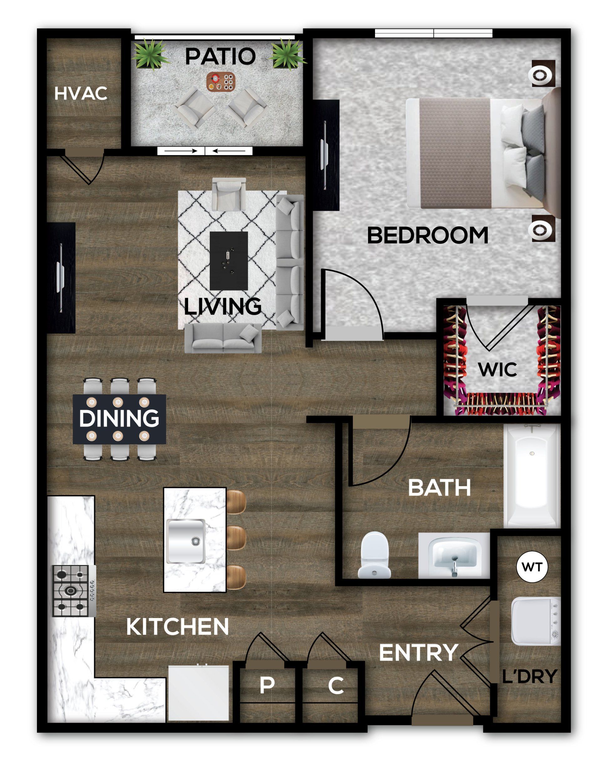 one bedroom apartment floorplan