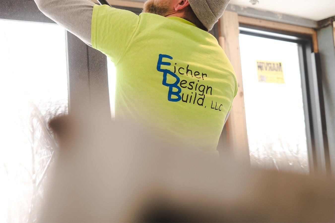 man with green shirt