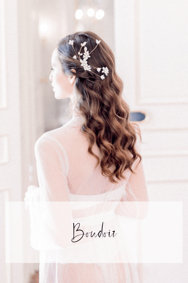 Boudoir,Bruidsaccessoires, sluier, haaraccessoire, bruidsschoenen