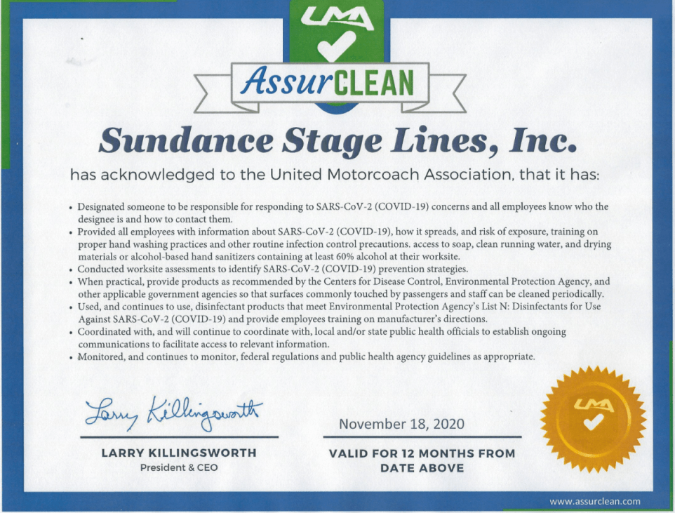 UMA AssurClean Certificate