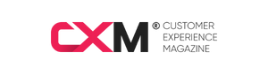 CXM Customer Experience Magazine logo: Red CX, black M, copyright symbol, text.