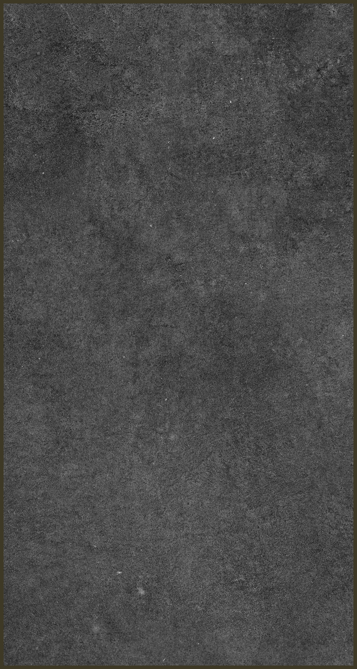 A close up of a black carpet with a brown border.
