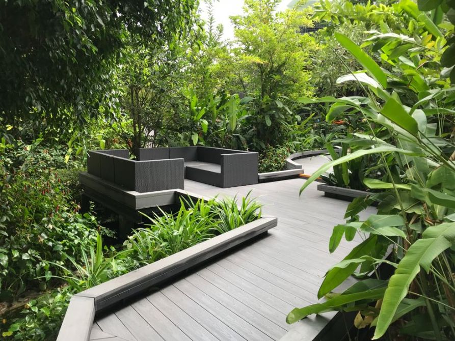 progettazione giardino moderno con piante e terrazza