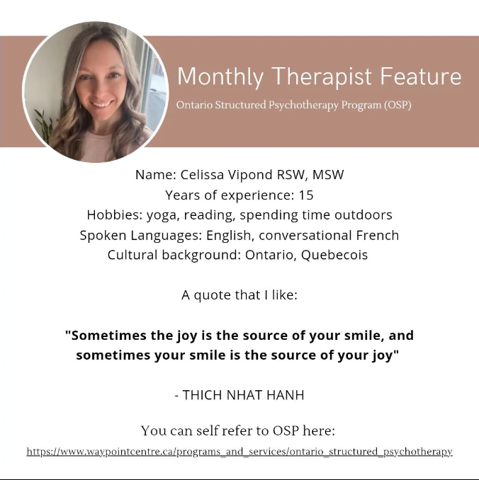 A monthly therapist feature with a quote that i like
