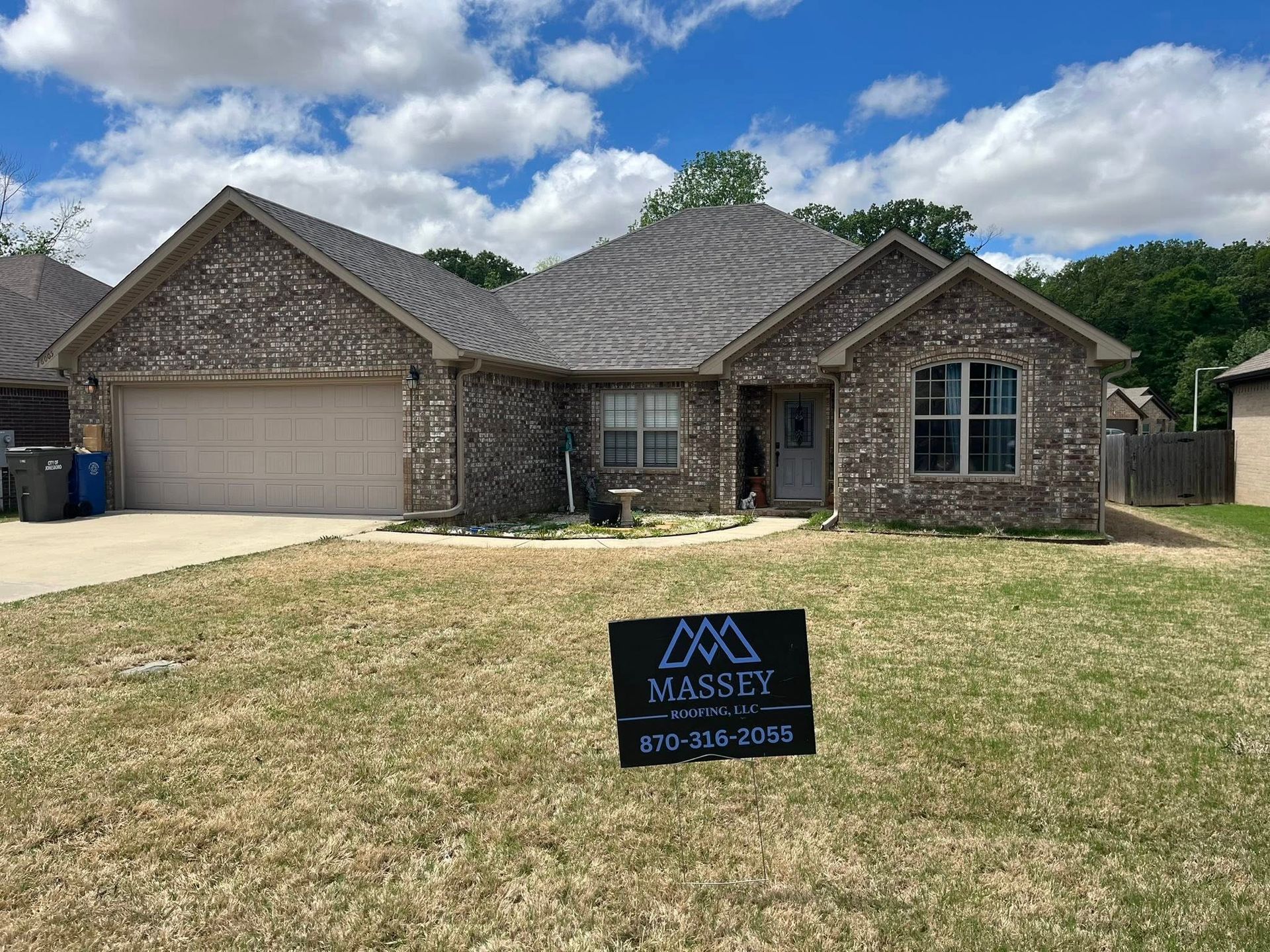 new roof on brick home