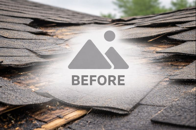 roof damage before