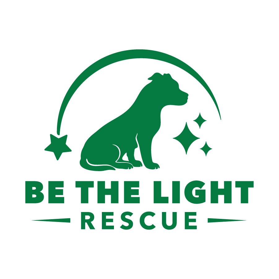 Green silhouette of a dog above text 