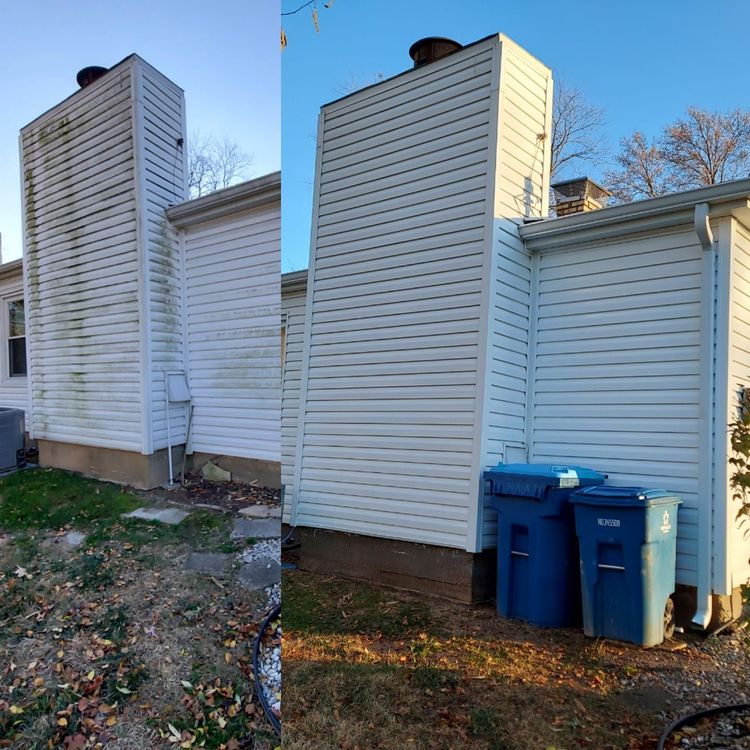 Dirty and Clean vinyl siding 