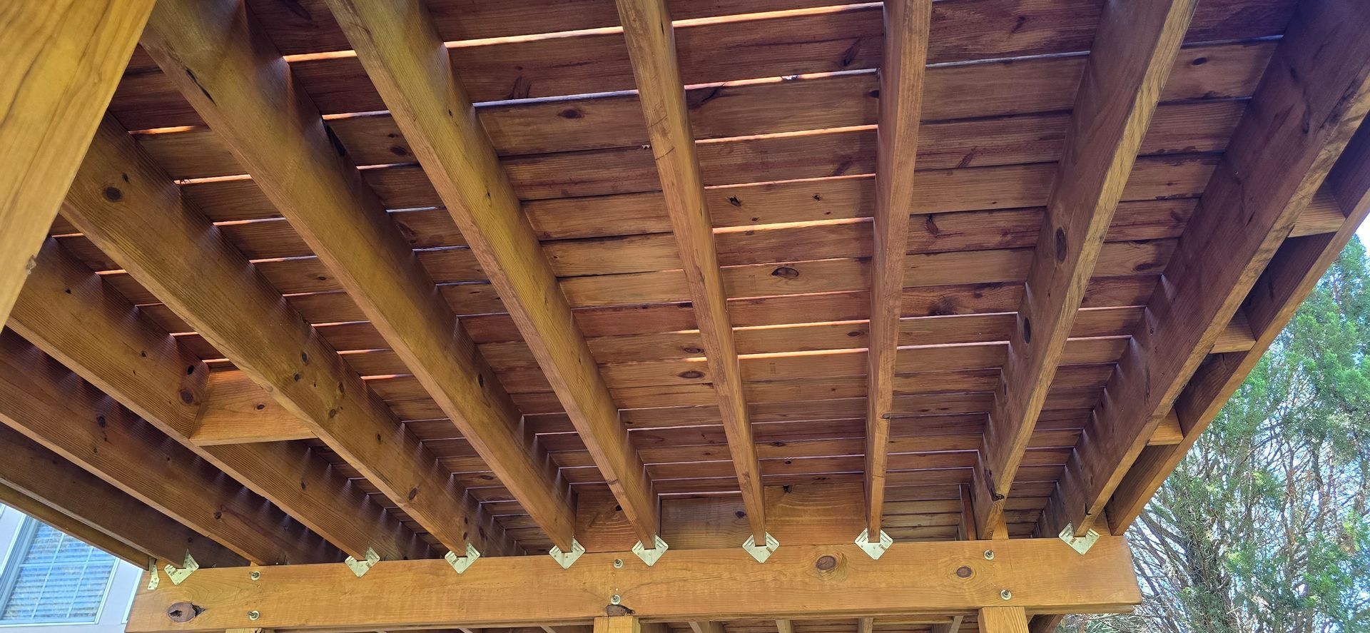 Stain & Seal Experts Semi-transparent Pecan Stain on a new deck